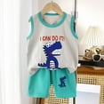 thumbnail image 2 of Caqnni Toddler Boy Clothes Kids Summer Short Sleeve T-Shirt and Elastic Shorts Outfit Set Cartoon Print 3 6 12 18 Months 2T Summer Pjs Kids Gift 2PCS Pajamas Outfits (3-4 Years), 2 of 4