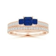 thumbnail image 4 of Angara Natural 0.4 Ct. Blue Sapphire with Blue Sapphire Vintage Inspired Ring in 14K Rose Gold for Women (Ring Size: 3), 4 of 10