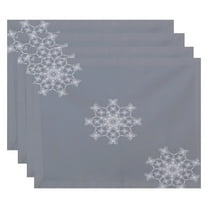 Simply Daisy 18" x 14" Falling Snow Geometric Print Placemats, Set of 4
