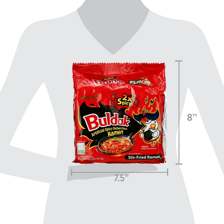 Samyang Bulldak Ramen, 2X Spicy Chicken Flavor, Korean Roasted