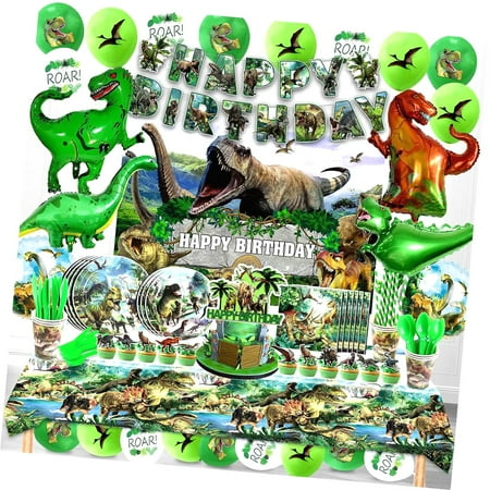 SKYSONIC Birthday Party Decorations, Complete 4-Year-Old Themed Party Set Including Banner, Tablecloth, Balloons, Cake Toppers, Plates, and Napkins