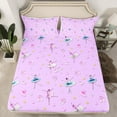 thumbnail image 2 of Feelyou Dreamy Ballet Princess Full Size Sheets, Cute Cartoon Stars Flower Bed Sheets, Teens Girls Women Sheet Sets, Lightweight Room Decor, 4 Pieces, 2 of 7