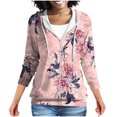 thumbnail image 2 of Heisall Womens Hoodies Spring Autumn Daily Wear Floral Print Raglan Sleeve Long Sleeve Fashion Casual Hooded with Pocket Zipper 2025 New Design Tops, 2 of 7