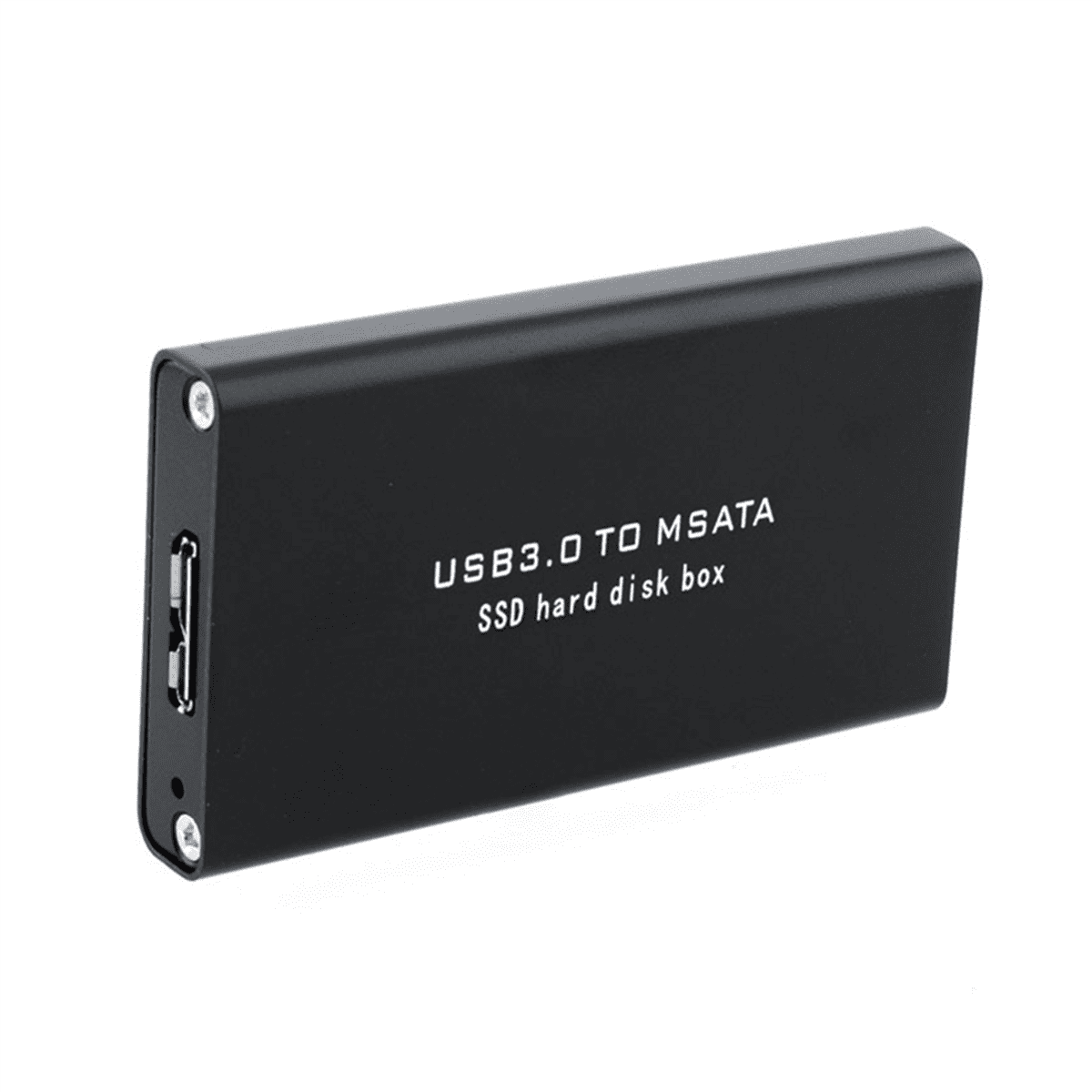 4X MSATA to USB 3.0 SSD Enclosure External Hard Drive Disk Box Storage Case Adapter for 30X50mm 30X30mm MSATA SSD Aluminum alloy Black,4 x SSD Box 4 x USB3.0 Cable 4 x Screwdriver 8 x Screw