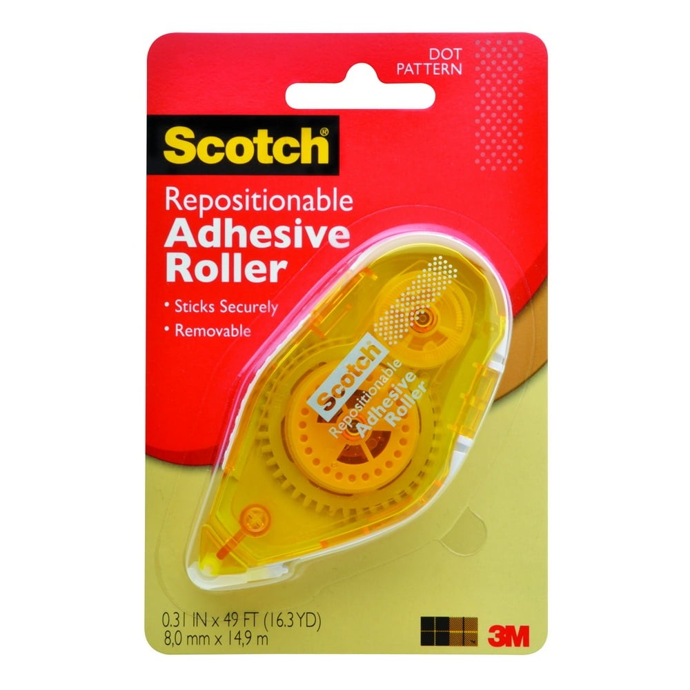 Scotch Repositionable Adhesive Roller, .31 x 49 ft