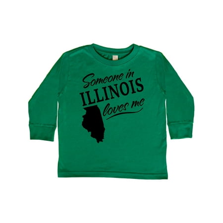 

Inktastic Someone in Illinois Loves Me Gift Toddler Boy or Toddler Girl Long Sleeve T-Shirt
