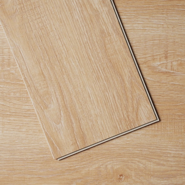 VEVOR Baldosas de vinilo entrelazadas de 48 x 7,3 pulgadas, 10 baldosas de 5,5 mm de grosor que se unen, pisos de bricolaje de grano de madera natural para cocina, comedor, dormitorios y baños