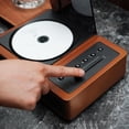 thumbnail image 2 of THINKYA R02 Retro CD Player with FM Radio, Bluetooth 5.3 Transmitter & Receiver, Dual Stereo Speakers, Rechargeable Battery, USB/SD Playback, Home Audio System, Brown, 2 of 9
