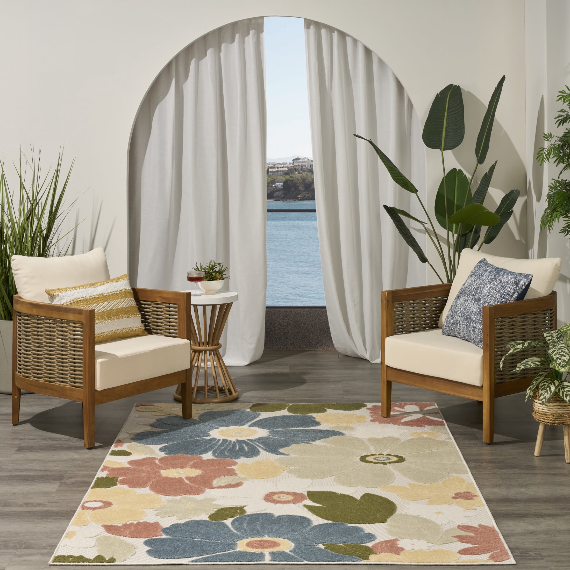 Nourison Aloha 5'3" x 7'5" Multicolor Modern Rug