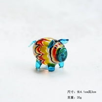 Glass Pig Figurines Set of 3, Decorative Ornaments for Table Centerpiece Living Room Decor