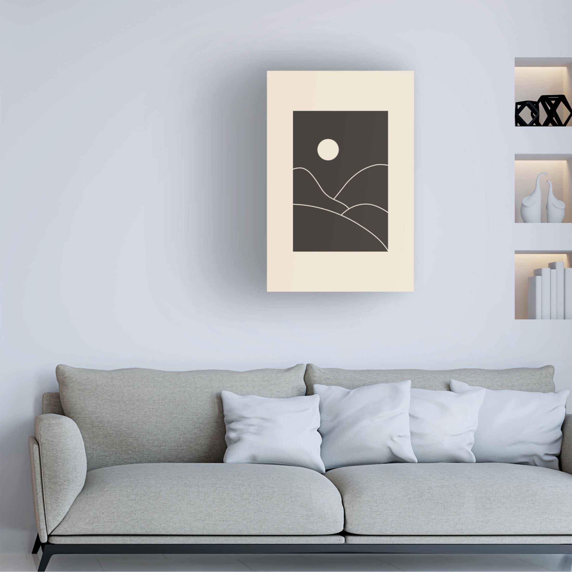 Trademark Fine Art jay stanley Black Minimal Mountains 3 Canvas Wall Art