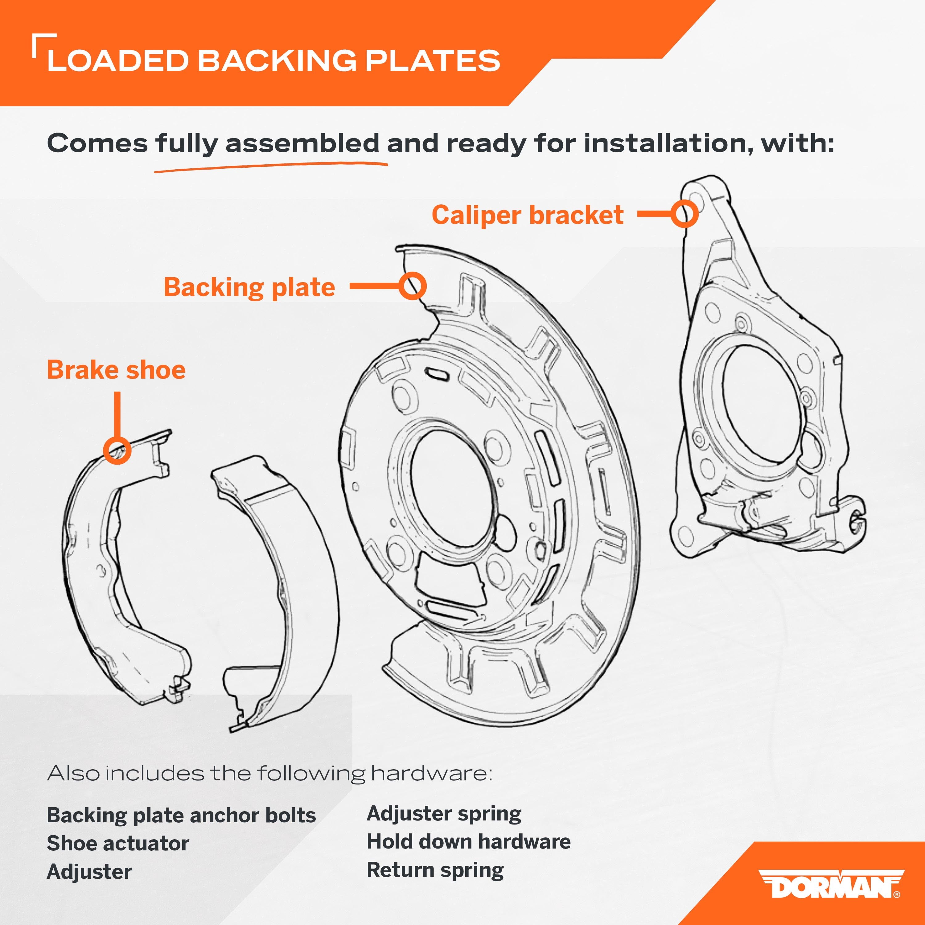 Dorman 926-265 Rear Left Parking Brake Assembly for Specific Ford Models, Black