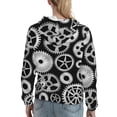 thumbnail image 7 of Wukai Metallic Gears Print Womens Hoodies Fleece Sweatshirts Long Sleeve Sweaters Pullover Fall Outfits Winter Clothes-Large, 7 of 7