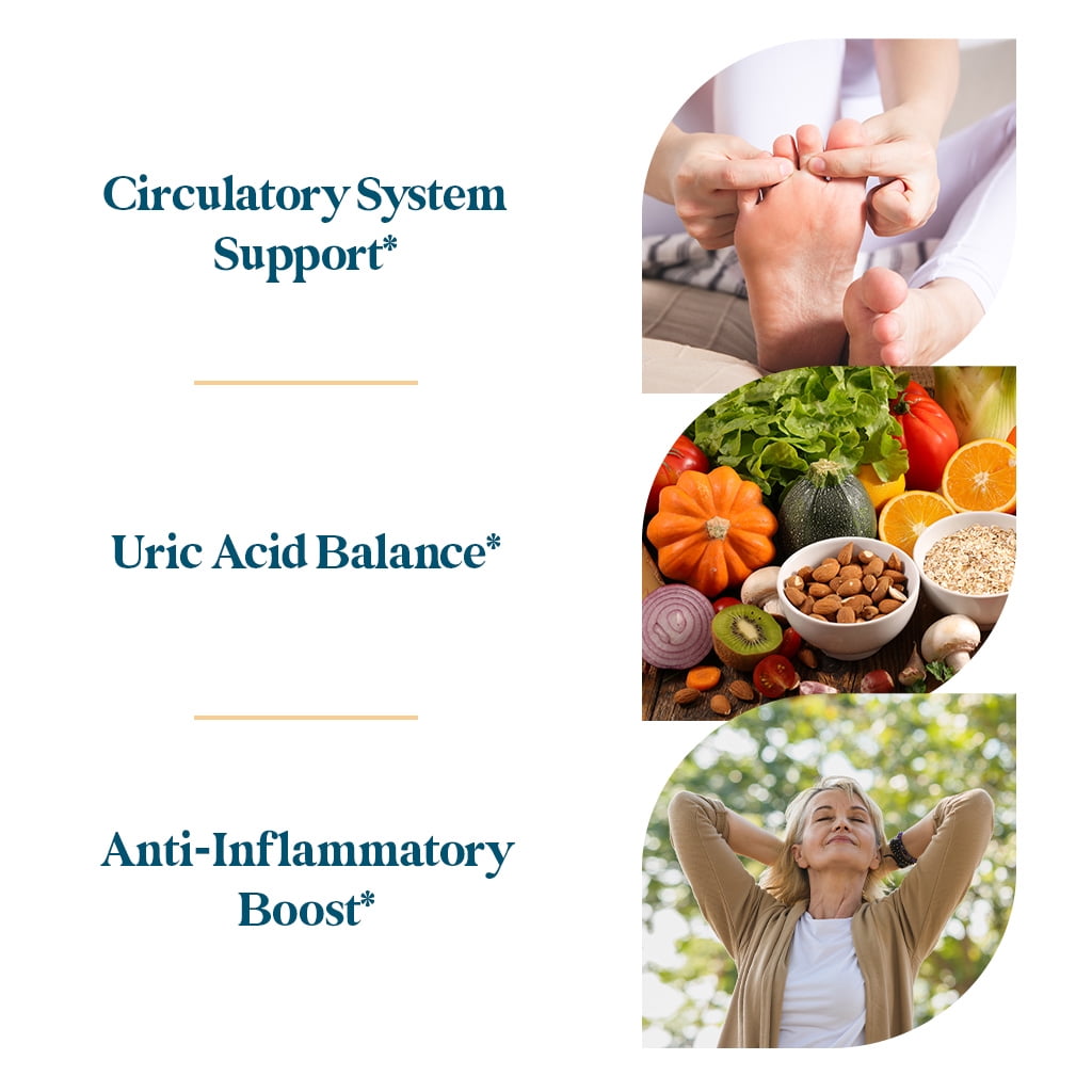 Pattern Wellness Uric Acid Support with Tart Cherry & Turmeric for Joint Wellness, 60 Count