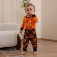 thumbnail image 4 of GYRATEDREAM Family Matching Halloween Pajamas Sets Dad/Mom/Kids Long Sleeve Happy Halloween Pumpkin Print 2 Piece Pjs Funny Sleepwear Jammies for 9-12M(Baby) Orange, 4 of 7