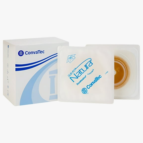 Sur-Fit Natura Ostomy Barrier, Trim to Fit, 4.5 x 4.5 Inch, Extended Wear, 45 mm Flange, 1 to 1-1/4 Inch Opening, 10 Count