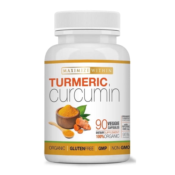 MAXIMUM Slim Turmeric Curcumin with Piperine 1500Mg 90 Count