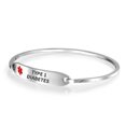 thumbnail image 2 of Bracelet d'Identification Médicale pour Diabète Type 1, Bracelet Élégant pour Femmes en Acier Inoxydable Gravé sur Mesure, 2 of 5