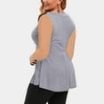 thumbnail image 3 of Women's Plus Size Sleeveless Tank Top Floral Lace V Neck Blouse Fashion Asymmetric Ruffle Peplum Tunic Shirts, 3 of 5