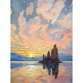 thumbnail image 1 of Sunrise Atmospheric Clouds Over Mono Lake Mountain Lakeside Landscape Modern Watercolour Painting Unframed Wall Art Print Poster Home Decor Premium, 1 of 4