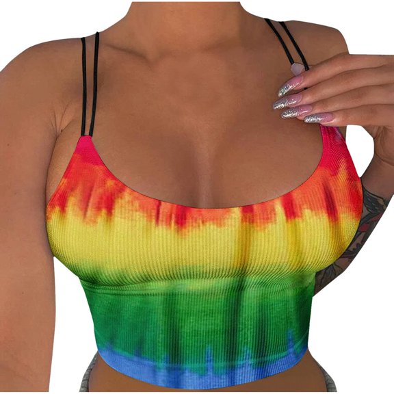 asdoklhq Juniors Plus Tops & T-Shirts,Women's Printed Vest Sleeveless Blouse Suspenders Tops