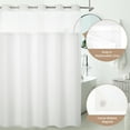 thumbnail image 2 of Barossa Design No Hook Extra Long Waffle Weave Shower Curtain with Snap in Liner, Mesh Window, 71"W x 86"L, White, 2 of 6