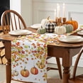 thumbnail image 3 of Thanksgiving Pumpkin Table Runner, Autumn Thanksgiving Kitchen Dining Table Decoration for Home Party Decor 13x48 Inches, 3 of 9