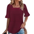 thumbnail image 2 of Blusas de Manga Corta para las Mujeres, Moda Verano Impreso, Blusas de Cuello Redondo, Chaqueta de Manga Corta para las Mujeres, 2 of 8