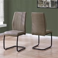 thumbnail image 3 of DINING CHAIR - 2PCS / 39"H / TAUPE FABRIC / BLACK METAL, 3 of 6
