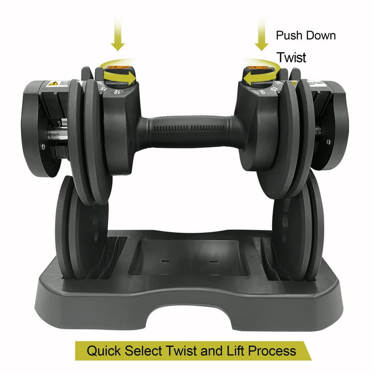 PRCTZ, 5-25lb Quick Select Adjustable Dumbbell Pair with Stand