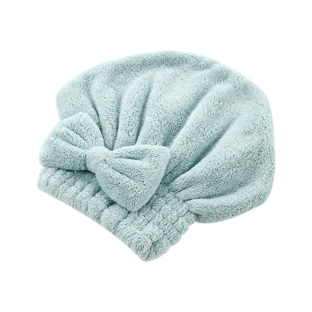 Cartoon Microfiber Bowknot Hair Wrapped Towel Turban Quickly Dry Bathing Cap Hat 