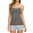 thumbnail image 2 of Ltctricy Camisole Tops for Women Summer Spaghetti Strap Scoop Neck Striped Slim Tank Tops Soft Casual Sleeveless T Shirts, 2 of 6