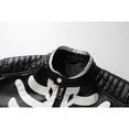 thumbnail image 3 of Men's Colorblock PU Leather Jacket, Zipper Front Stand Collar Motorcycle Coat, Casual Fashion Outerwear for Men, 3 of 11