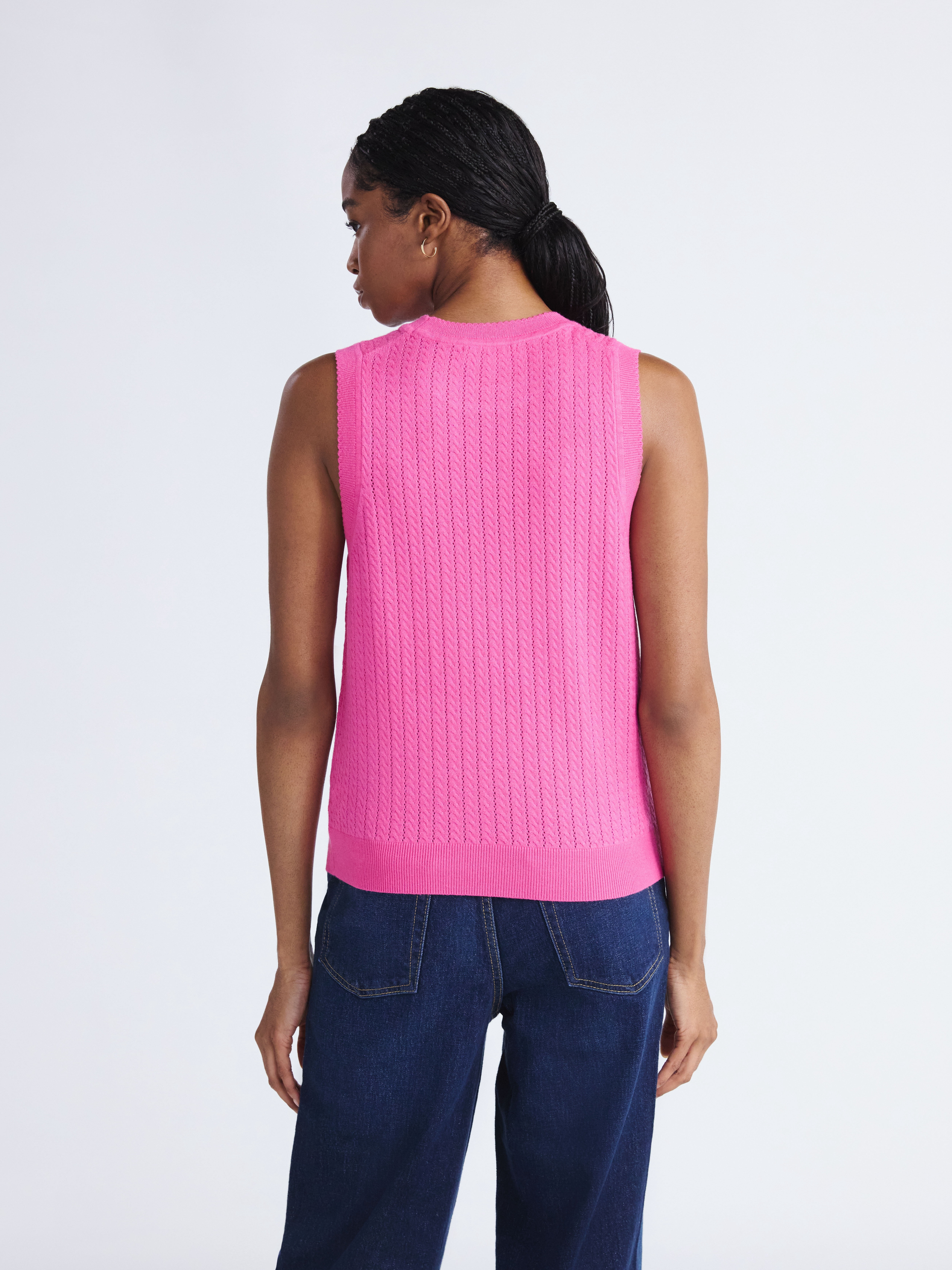 Free Assembly Women's Cozy Yarn Cable Sweater Shell, Sizes XS-XXL