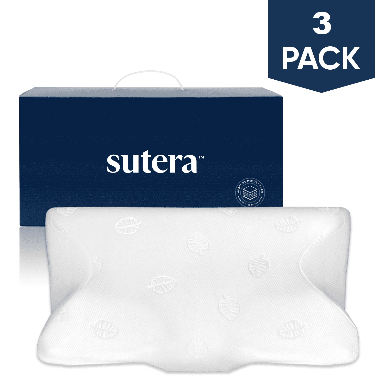 SUTERA 3 pack Dream Deep Memory Foam Pillow for Sleeping Cervical
