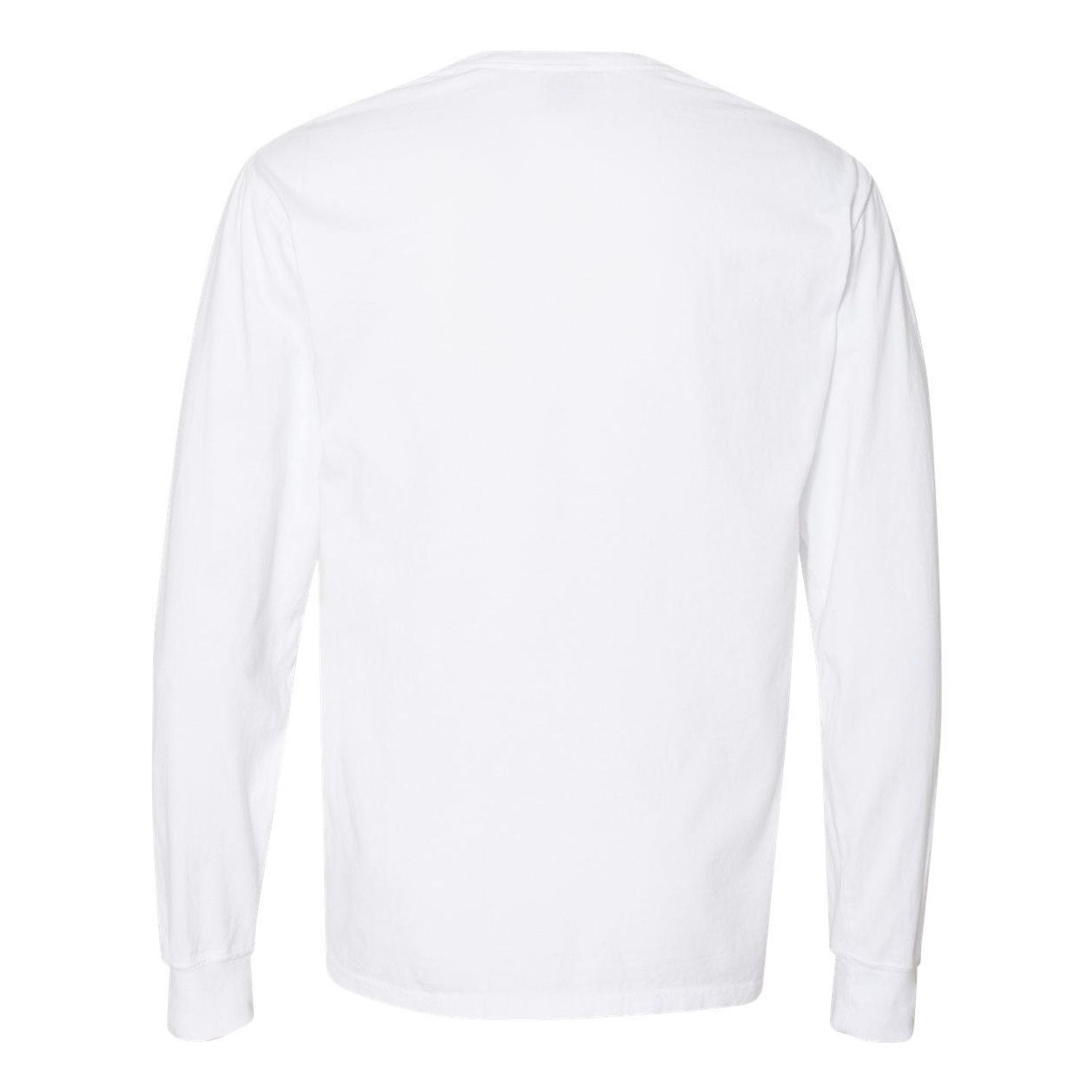 Hanes Unisex Garment Dyed Long Sleeve Cotton T-Shirt White 3XL