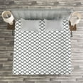 thumbnail image 3 of Ambesonne Sketchy Quilted Bedspread Set 3 Pcs, Crossing Zig Zag Lines, Queen Size, Charcoal Grey White, 3 of 3