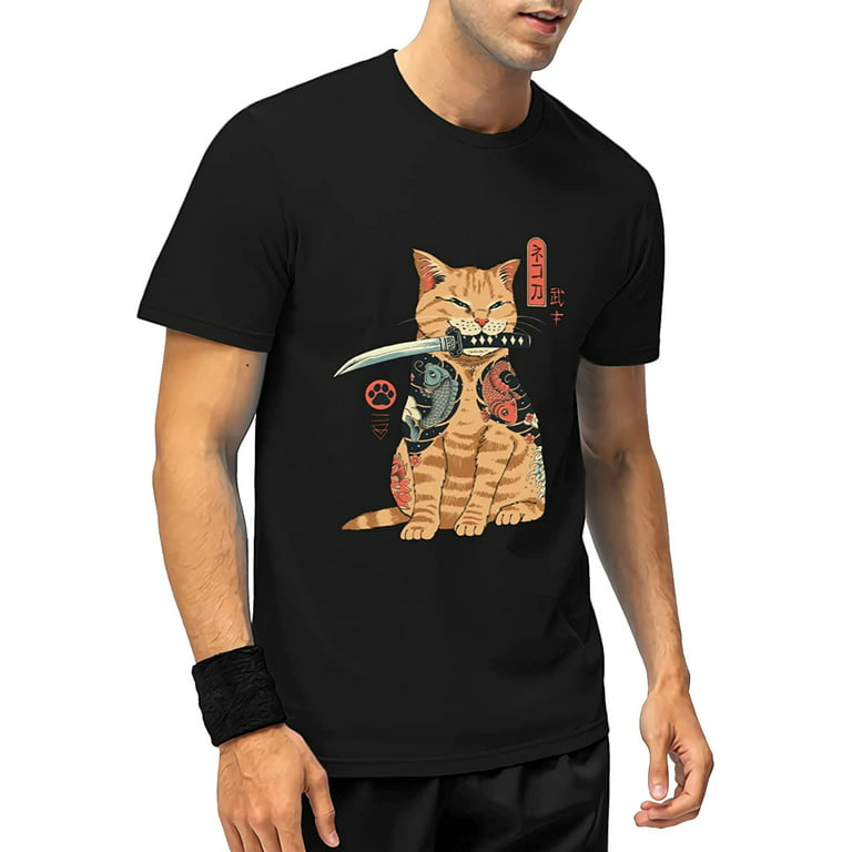 Anime Cat Samurai Streetwear Top - StreetwearJapanese Designs
