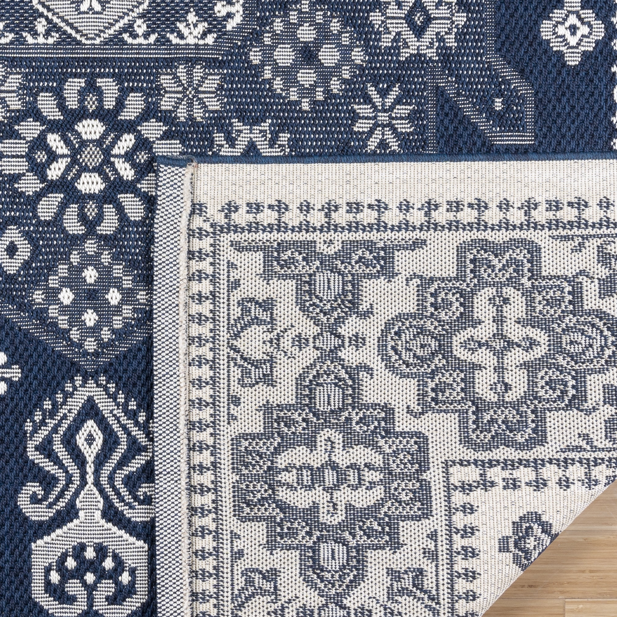 Gertmenian Ringley Gavin Traditional Oriental Navy Indoor/ Outdoor Area Rug, 9x13