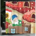 thumbnail image 3 of Ambesonne Fantasy World Shower Curtain, Gnome Land Nature Art, 69"Wx84"L, Pale Sky Blue Vermilion, 3 of 4