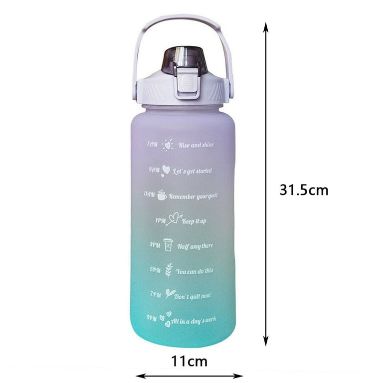 AIJIA 32oz Water Bottle with Time to Drink, Removable Straw & Wide