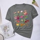 thumbnail image 4 of Blusas de Verano de las Mujeres Flor Impresa Cuello Redondo Manga Corta Superior, Verano Superior de las Mujeres, 4 of 6