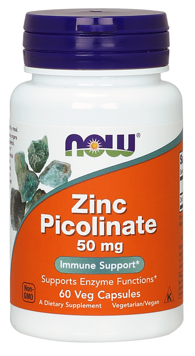 NOW Supplements, Zinc Picolinate 50 mg, 60 Veg Capsules