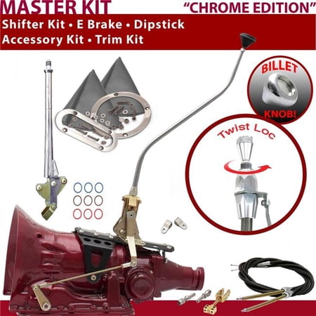 American Shifter TH200 Shifter Kit Chrome 23 in. Swan E Brake Cable Clevis Trim Kit Dipstick for F69EA