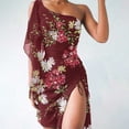 thumbnail image 1 of SMihono Robe d'Été Bohème pour Femmes Grande Taille Mode Décontractée Sans Manches une Épaule en Chiffon Uni Robe Slim, 1 of 5