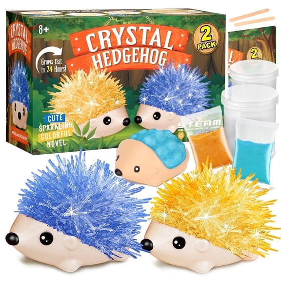 Piano Potato Crystal Growing Kit for Kids - 2 Pack Vibrant Hedgehog Crystals to Grow, STEM Science Kits for Boys & Girls Age 8 , Great Birthday & Holiday Gift, Educational Toys for Kids 6-12