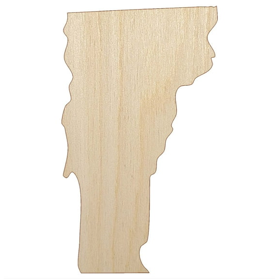 Vermont State Silhouette Wood Shape Unfinished Piece Cutout Craft DIY Projects - 4.70 Inch Size - 1/8 Inch Thick