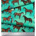 thumbnail image 3 of Soimoi Rayon Fabric Men & Horse Animal Decor Fabric Printed Yard 42 Inch Wide, 3 of 3