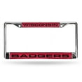 thumbnail image 4 of Wisconsin Badgers Chrome Metal Laser Cut License Plate Frame - Set of 2 Frames, 4 of 6