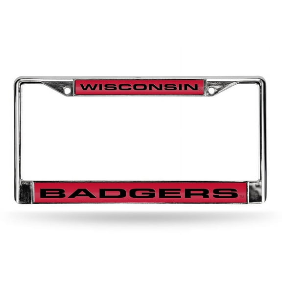 Wisconsin NCAA Badgers Chrome Metal License Plate Frame Holder
